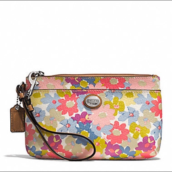 Coach Handbags - Coach Peyton Multi Color Floral Medium Wristlet